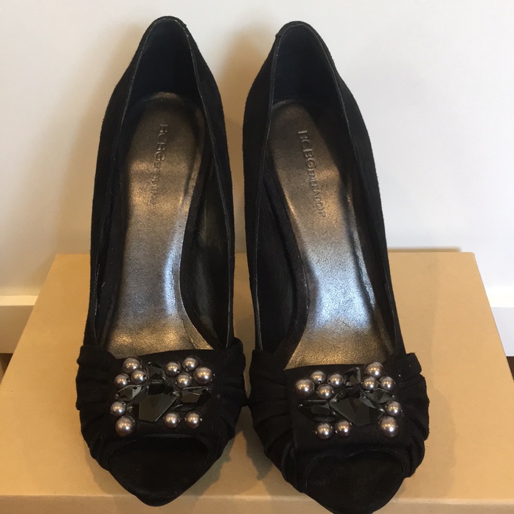 BCBG Peep Toe with rhinestones